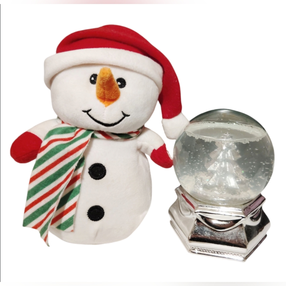 Snow globe Music Box And a Talking Snowman Set